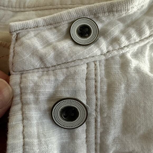 Anthropologie Hei Hei Breakaway Jacket White Cotton Lightweight Coastal Pockets - Picture 5 of 11